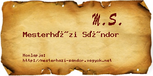 Mesterházi Sándor névjegykártya