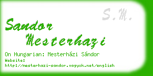 sandor mesterhazi business card