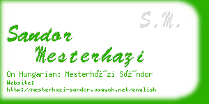 sandor mesterhazi business card